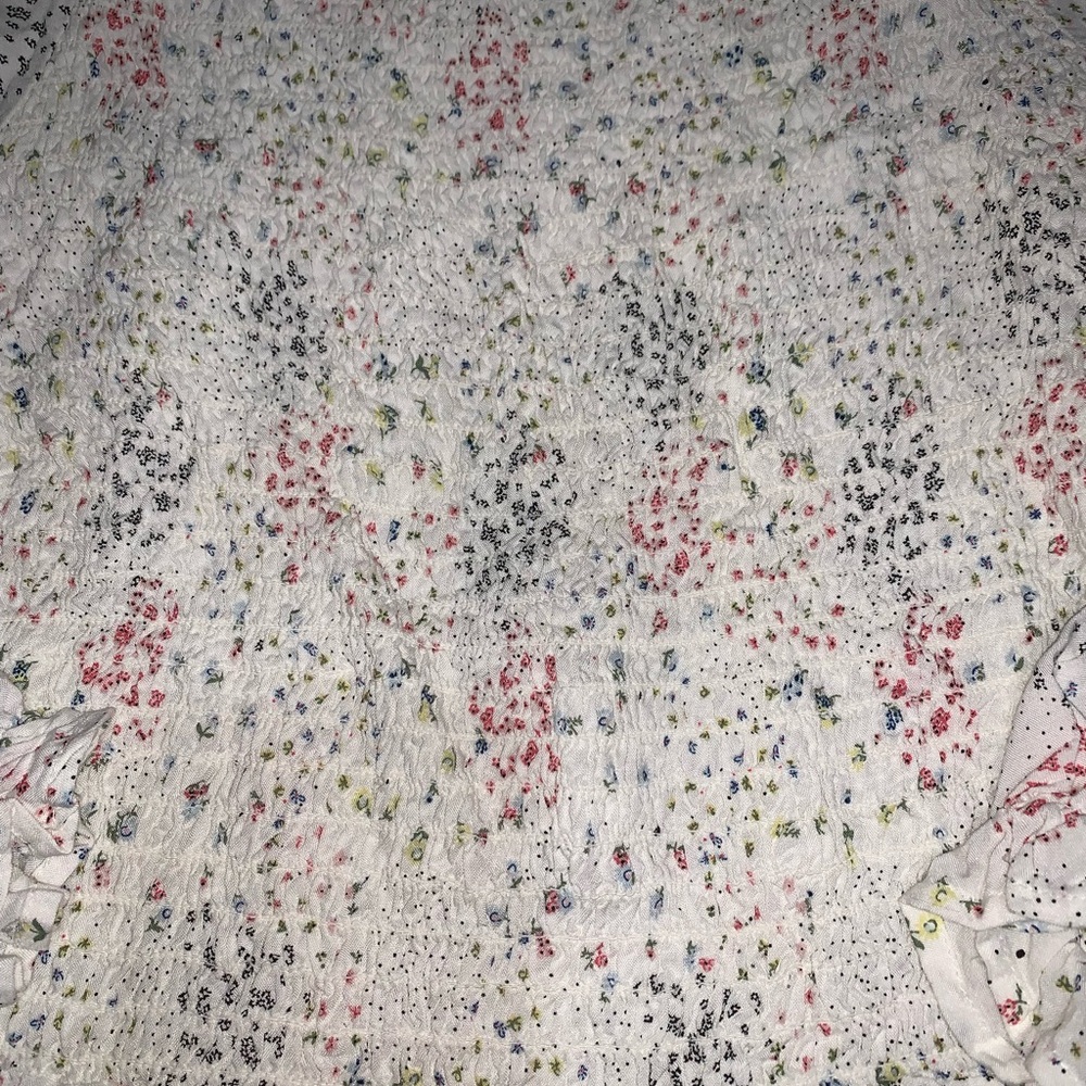 Elegant Floral Print 2XL Blouse Smocked - Picture 6 of 8